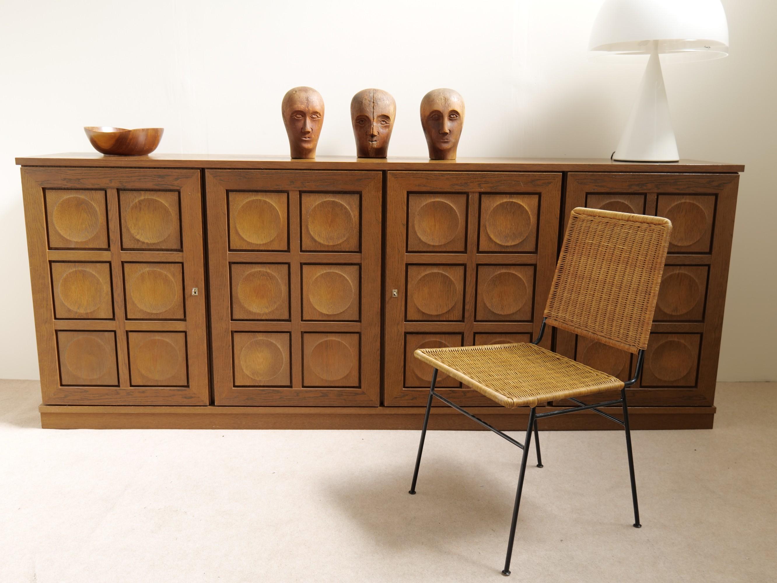 graphical brutalist sideboard by Gerard Bartels - 1980s For Sale 6