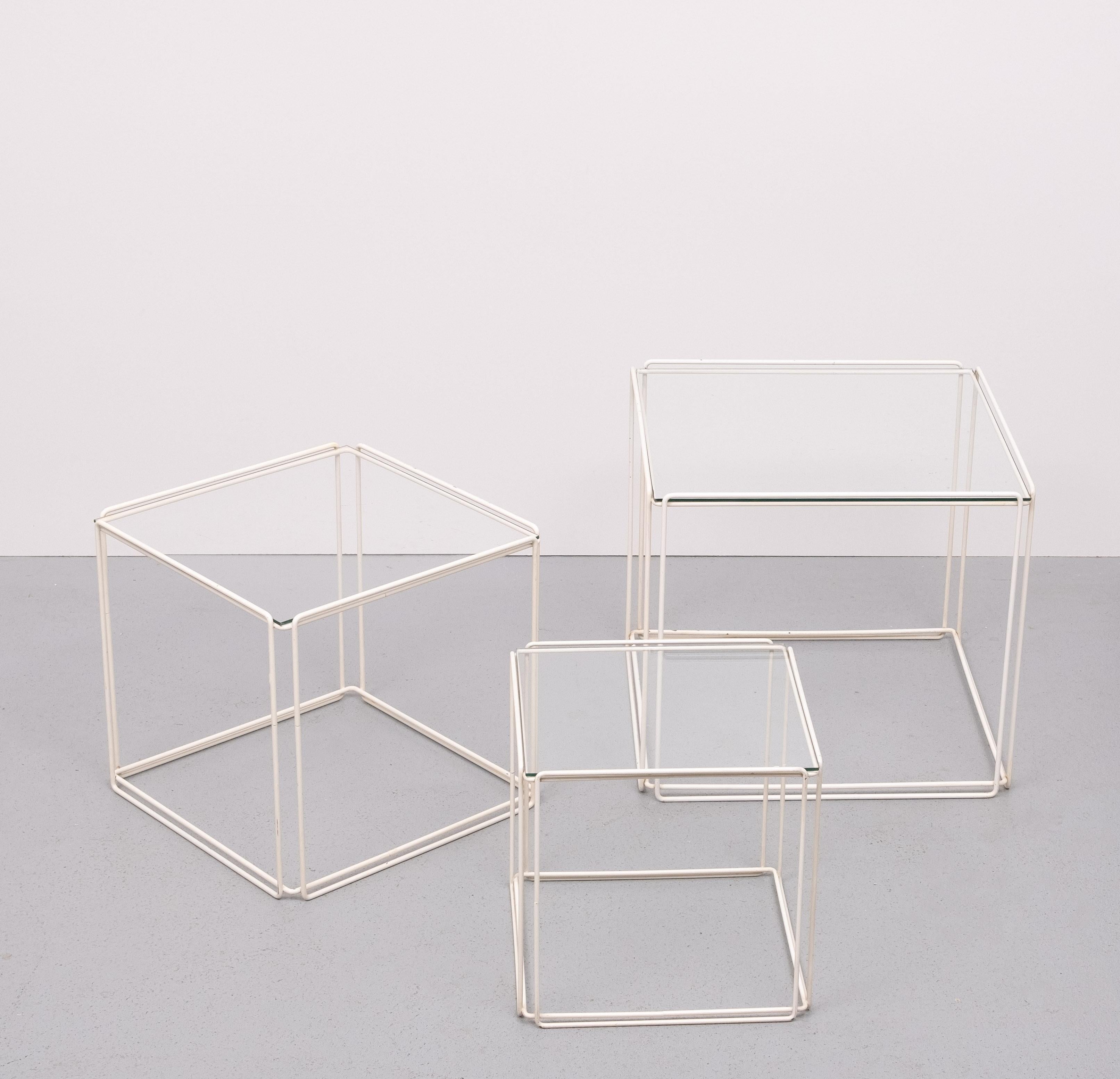 Mid-Century Modern Graphical ''Isocele''  Nesting Tables by Max Sauze   1970s  France  For Sale