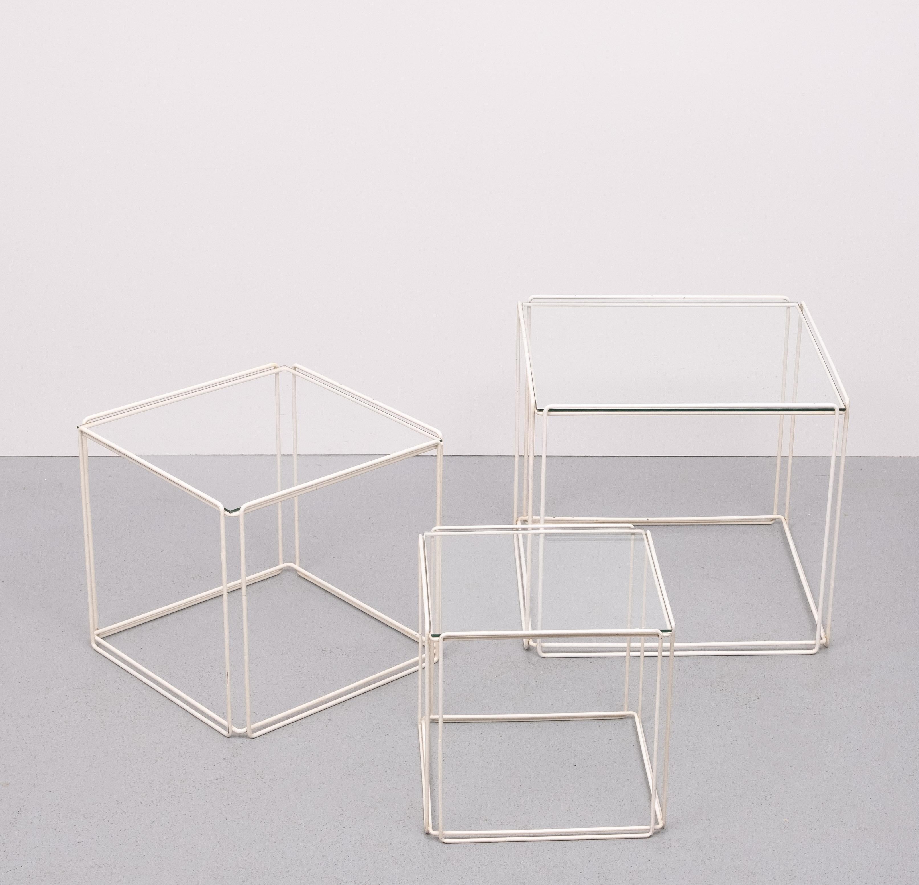 Mid-Century Modern Graphical ''Isocele''  Nesting Tables by Max Sauze   1970s  France For Sale
