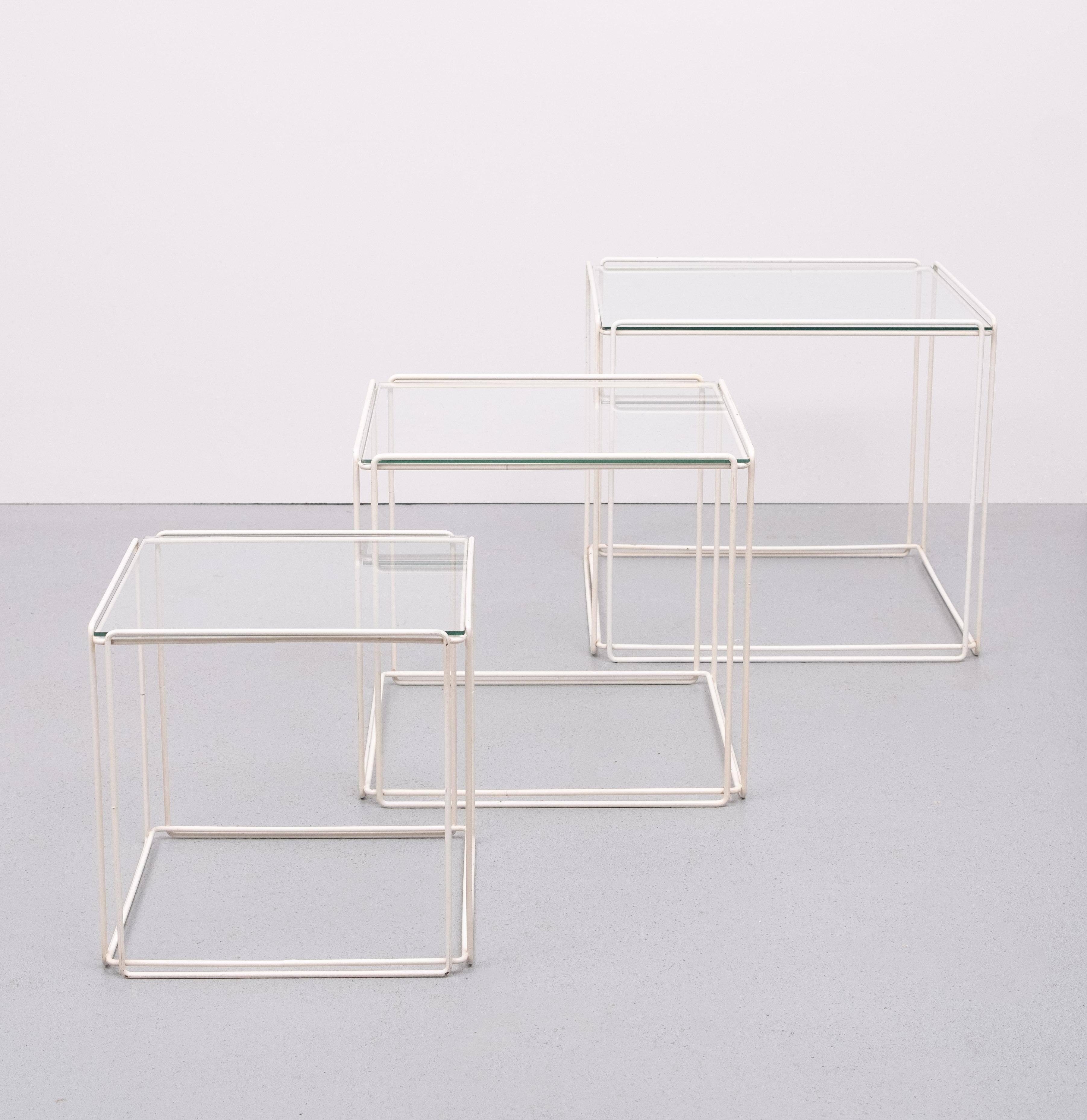 French Graphical ''Isocele''  Nesting Tables by Max Sauze   1970s  France  For Sale