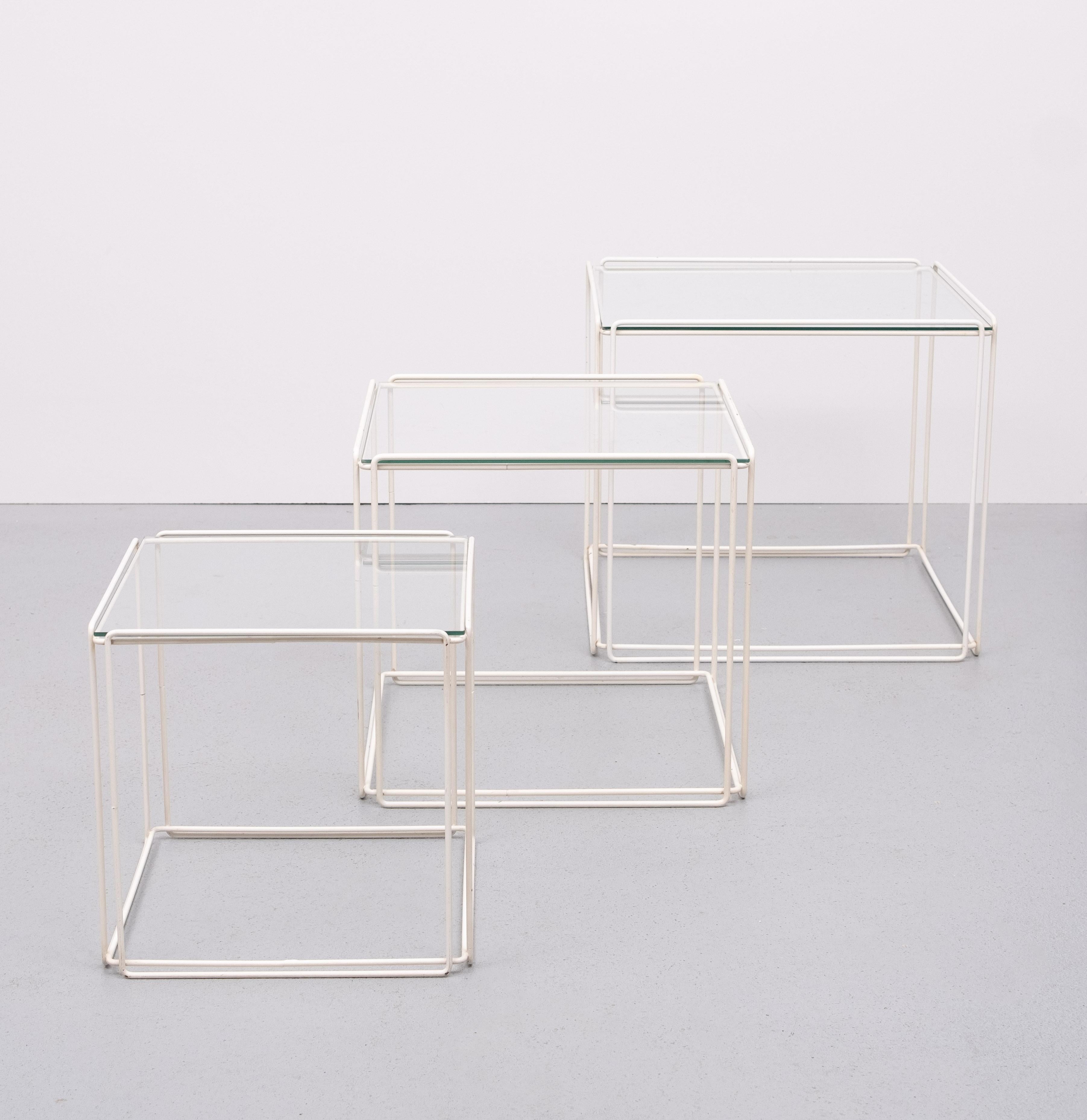 French Graphical ''Isocele''  Nesting Tables by Max Sauze   1970s  France For Sale