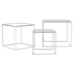 Vintage Graphical ''Isocele''  Nesting Tables by Max Sauze   1970s  France 