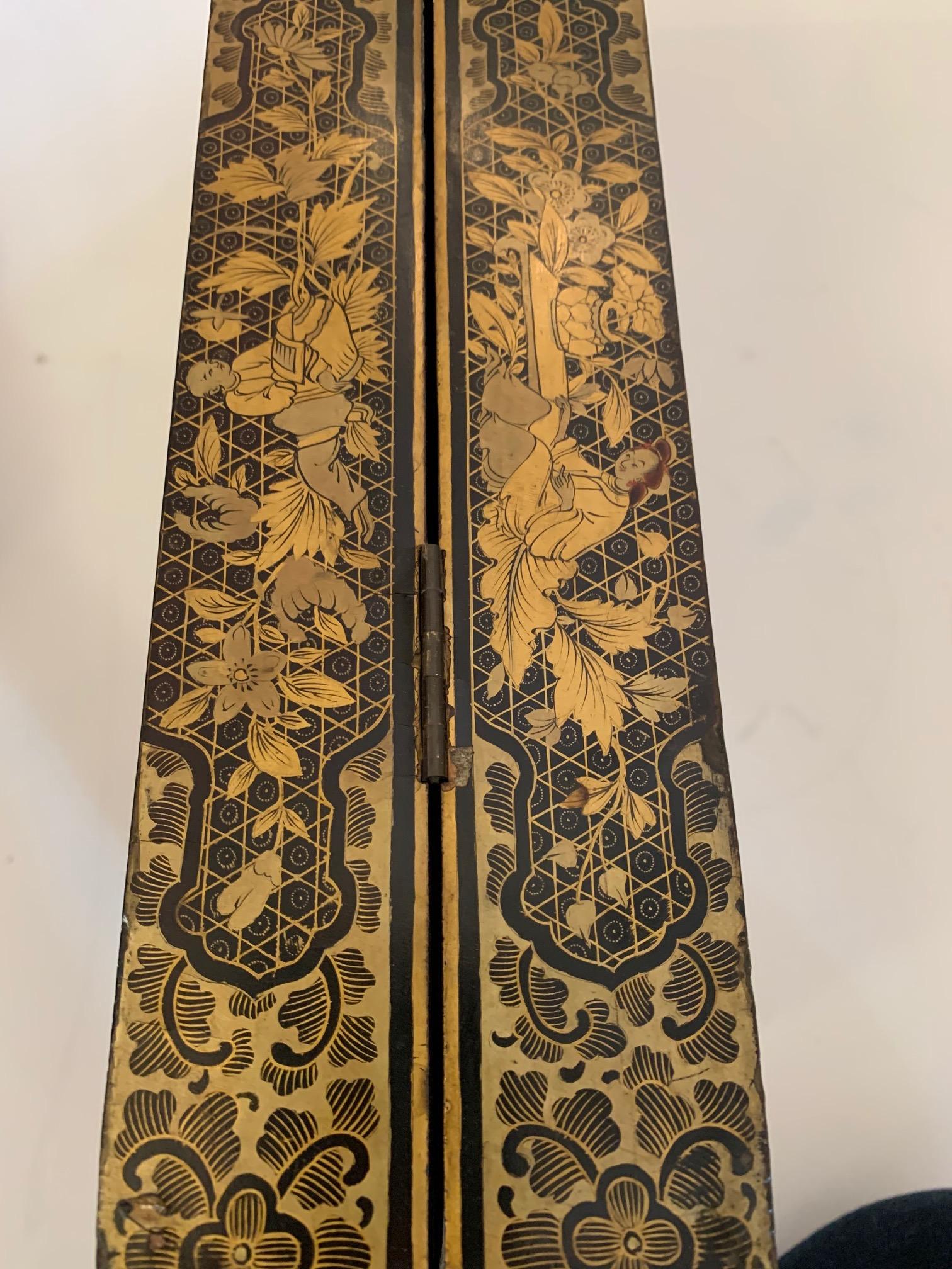 Graphically Beautiful Chinese Hand Painted Lacquered Game Board 4