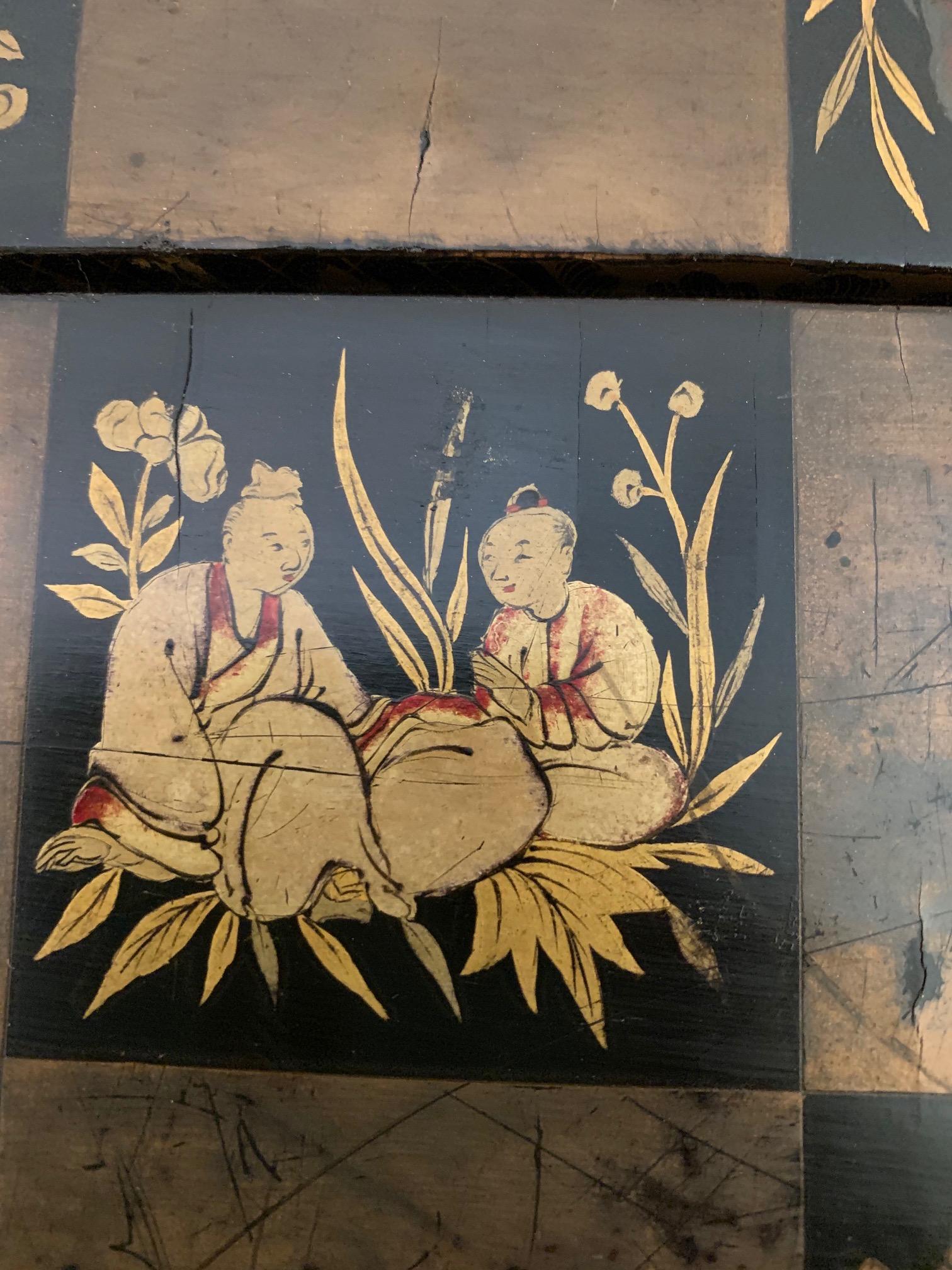 Graphically Beautiful Chinese Hand Painted Lacquered Game Board 2