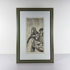 Graphics, etching, signature "Popy", Italy 1972