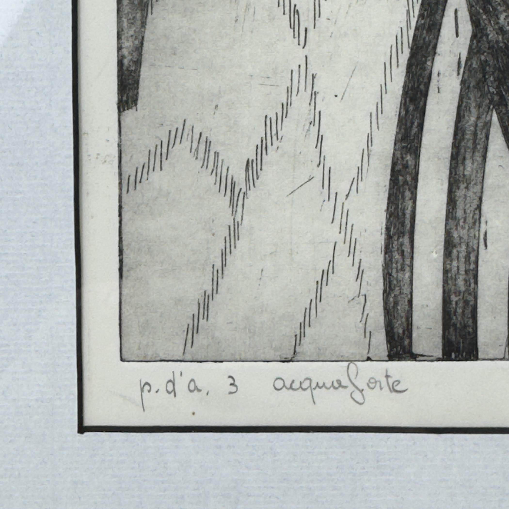 Grafik, Radierung, Signatur 