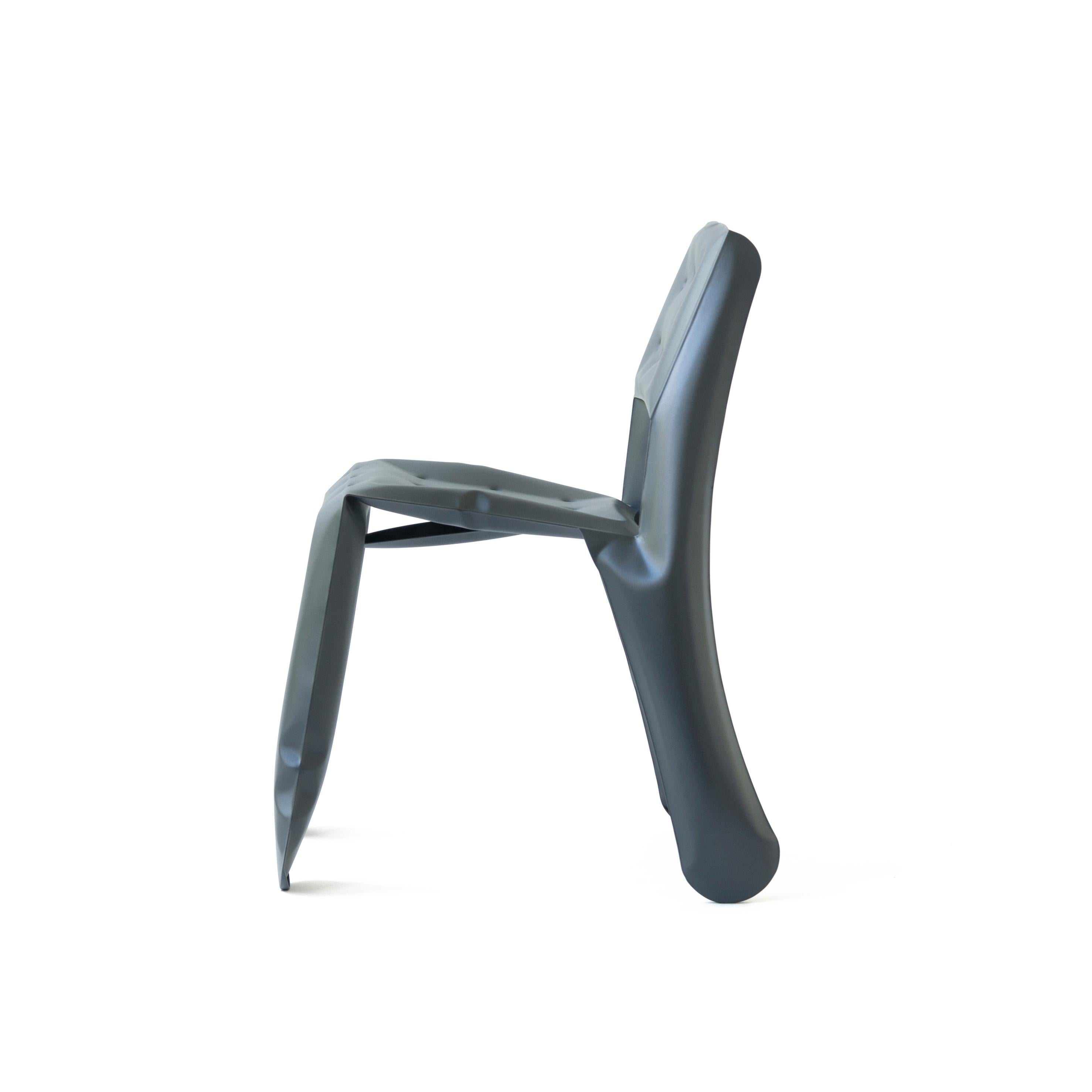 Polish Graphite Aluminum Chippensteel 0.5 Sculptural Chair by Zieta For Sale