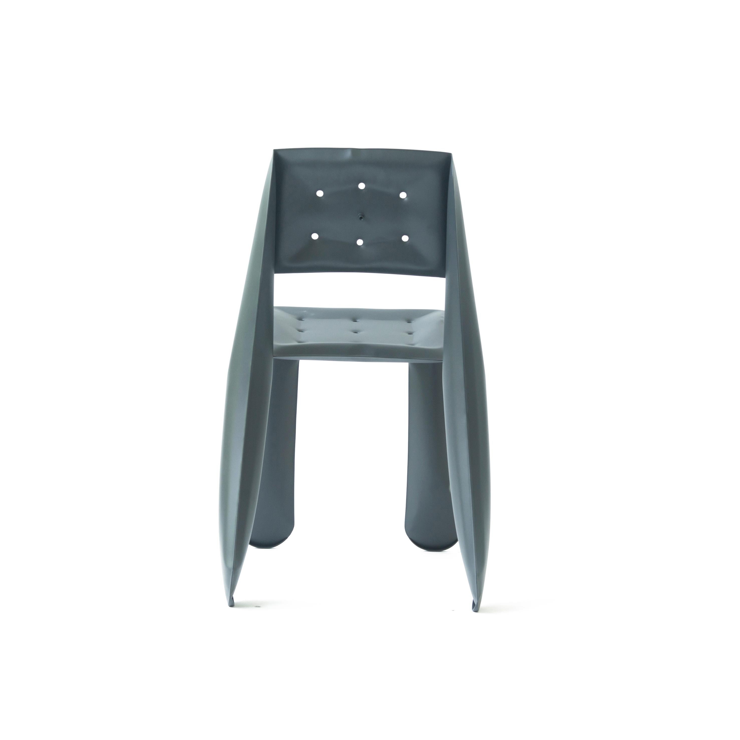 Powder-Coated Graphite Aluminum Chippensteel 0.5 Sculptural Chair by Zieta For Sale