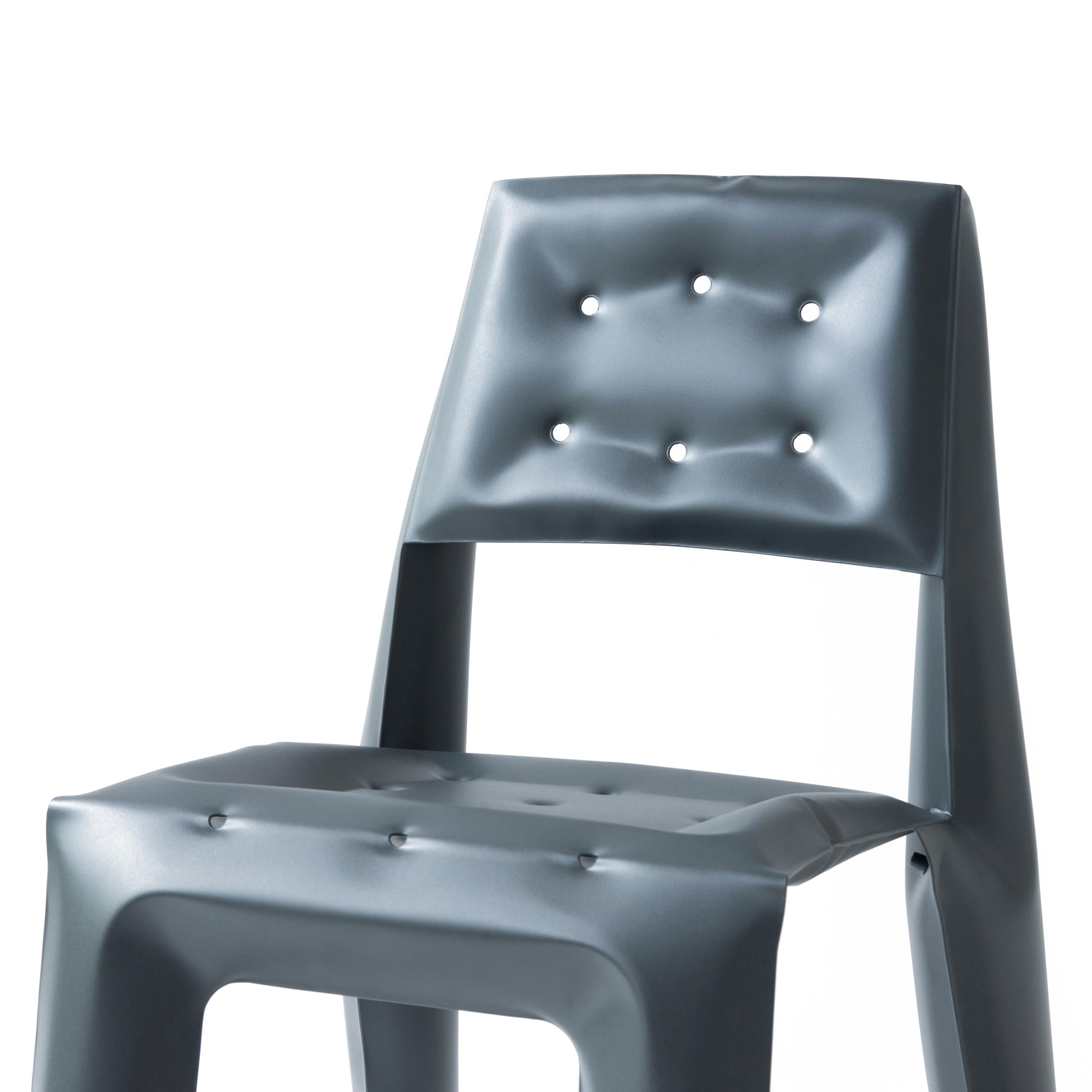 Contemporary Graphite Aluminum Chippensteel 0.5 Sculptural Chair by Zieta For Sale
