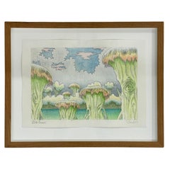 Graphit und Aquarell auf Leinwand des dänischen Künstlers Peter Land