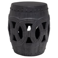 Tabouret de jardin « Prosperity » émaillé noir graphite