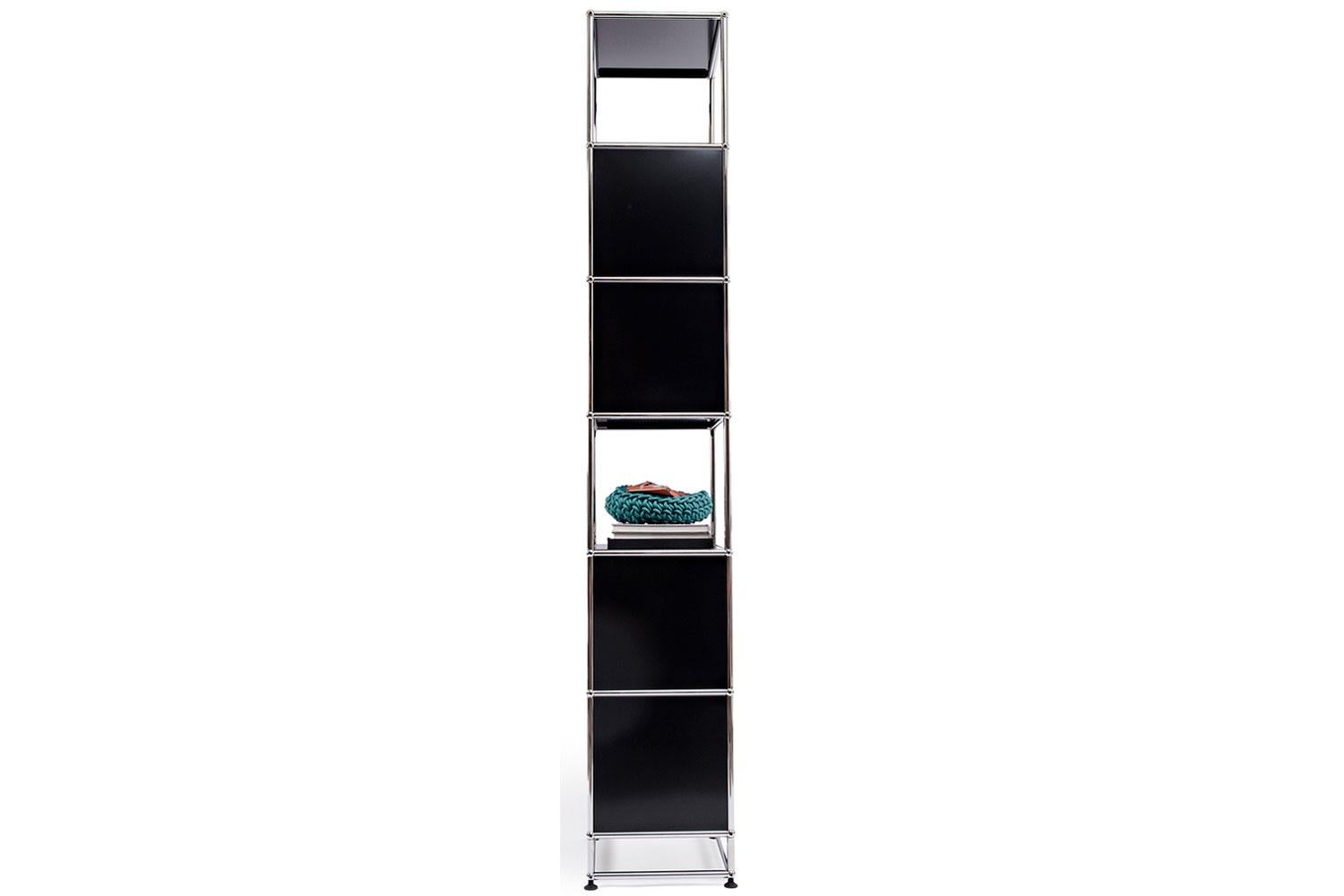 Modern Graphite Black Powder Coated Bookcase Tower, USM