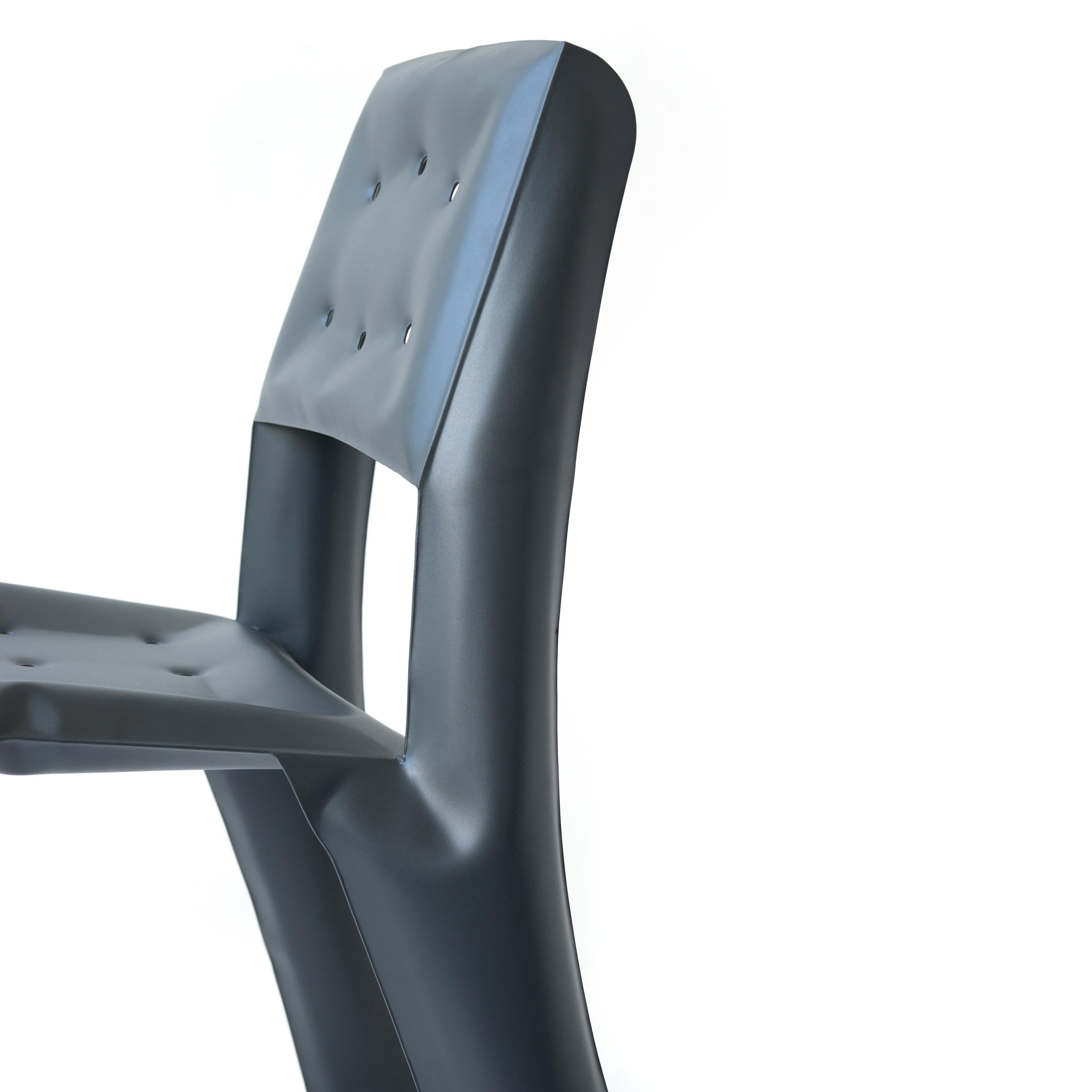 Graphite Carbon Steel Chippensteel 0.5 Sculptural Chair by Zieta For Sale 1