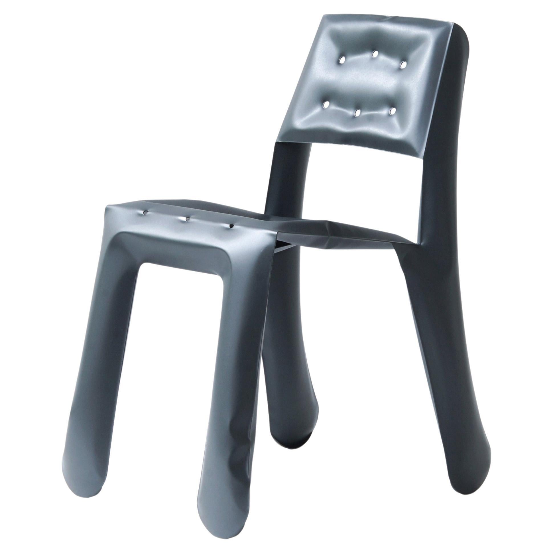 Graphite Carbon Steel Chippensteel 0.5 Sculptural Chair by Zieta