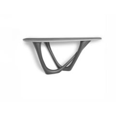Graphite G-Console Duo Concrete Top and Steel Base by Zieta