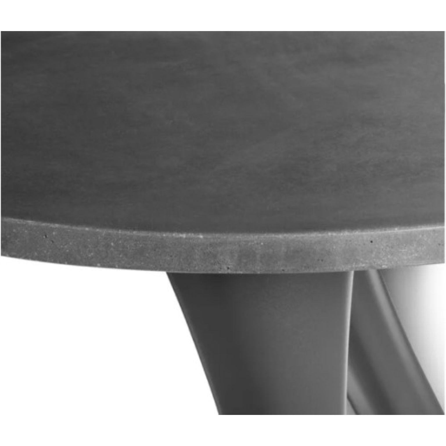 Powder-Coated Graphite G-Console Mono Steel Base with Concrete Top by Zieta For Sale