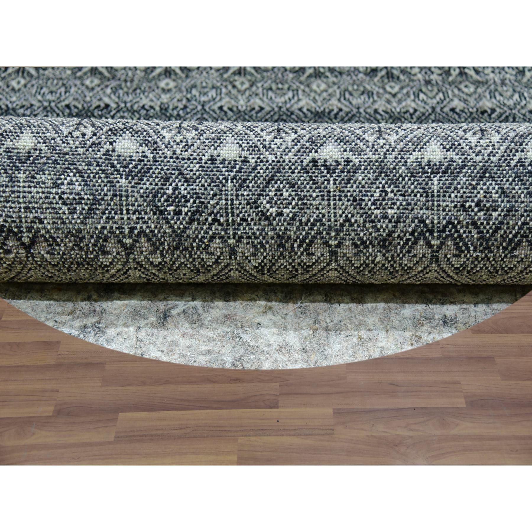 Indien Tapis rond Kohinoor Herat graphite gris noué à la main 11'10