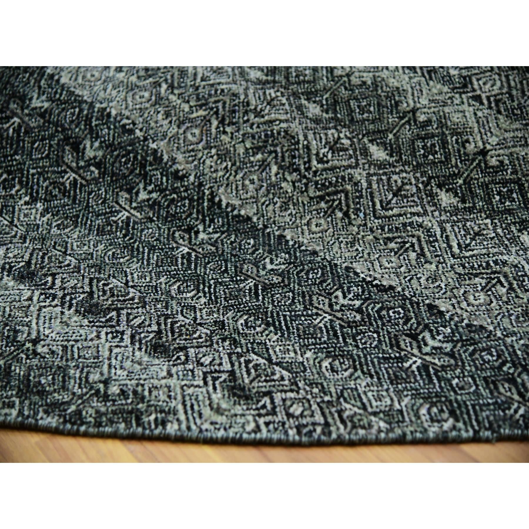 Tapis rond Kohinoor Herat graphite gris noué à la main 11'10
