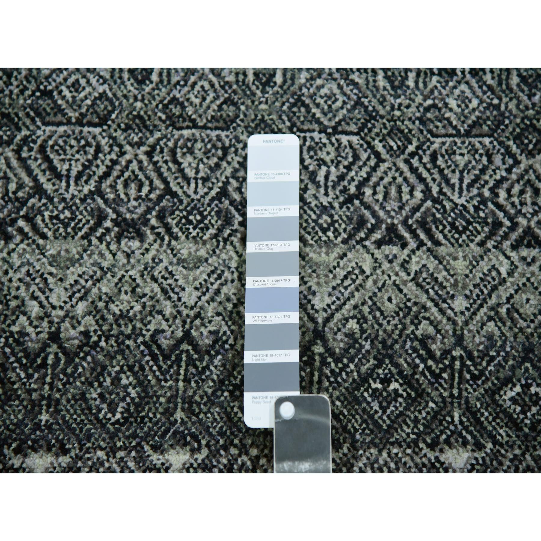 XXIe siècle et contemporain Tapis rond Kohinoor Herat graphite gris noué à la main 11'10