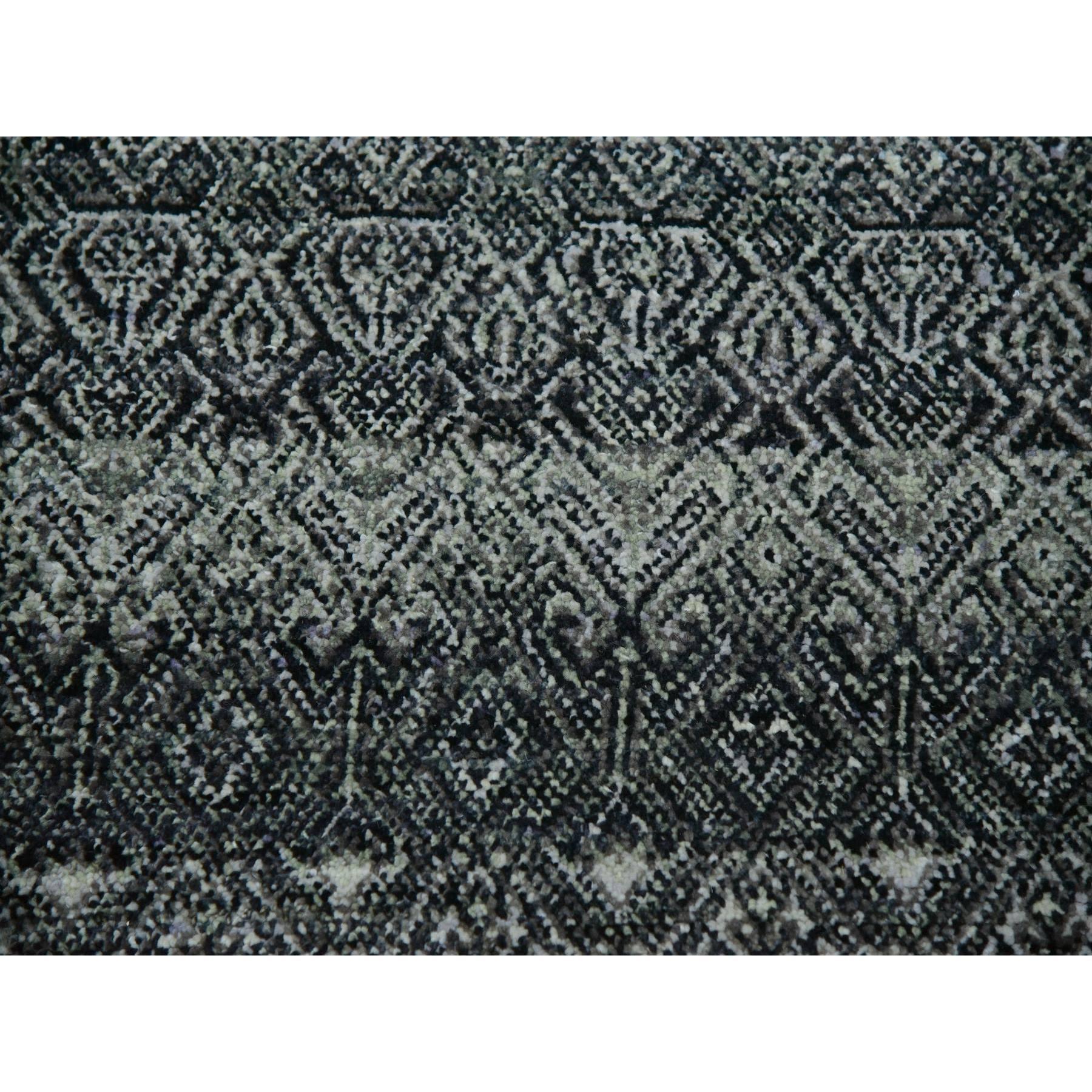 Laine Tapis rond Kohinoor Herat graphite gris noué à la main 11'10