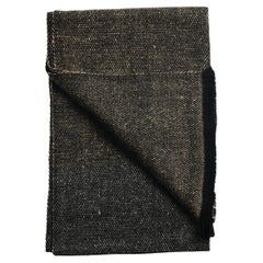Graphite Handwoven Soft Plush Large Merino Scarf In Black Brown Hues