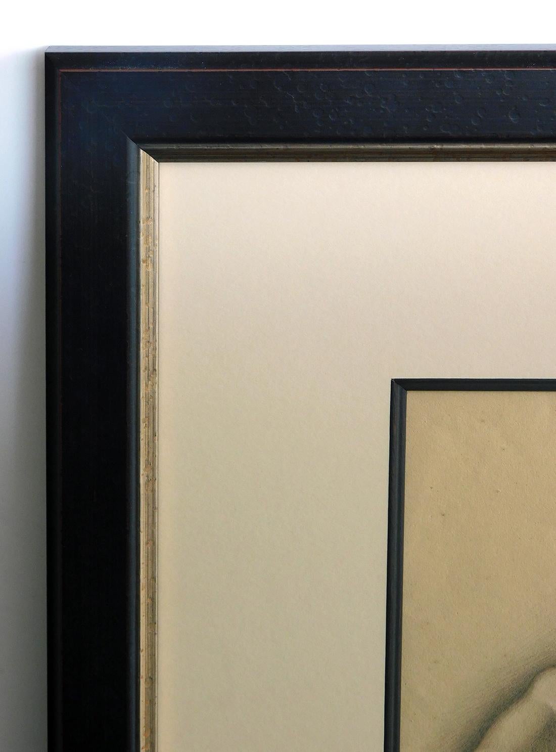 Graphite sur papier Deux études d'artistes de mains et de pieds allongés en vente 1