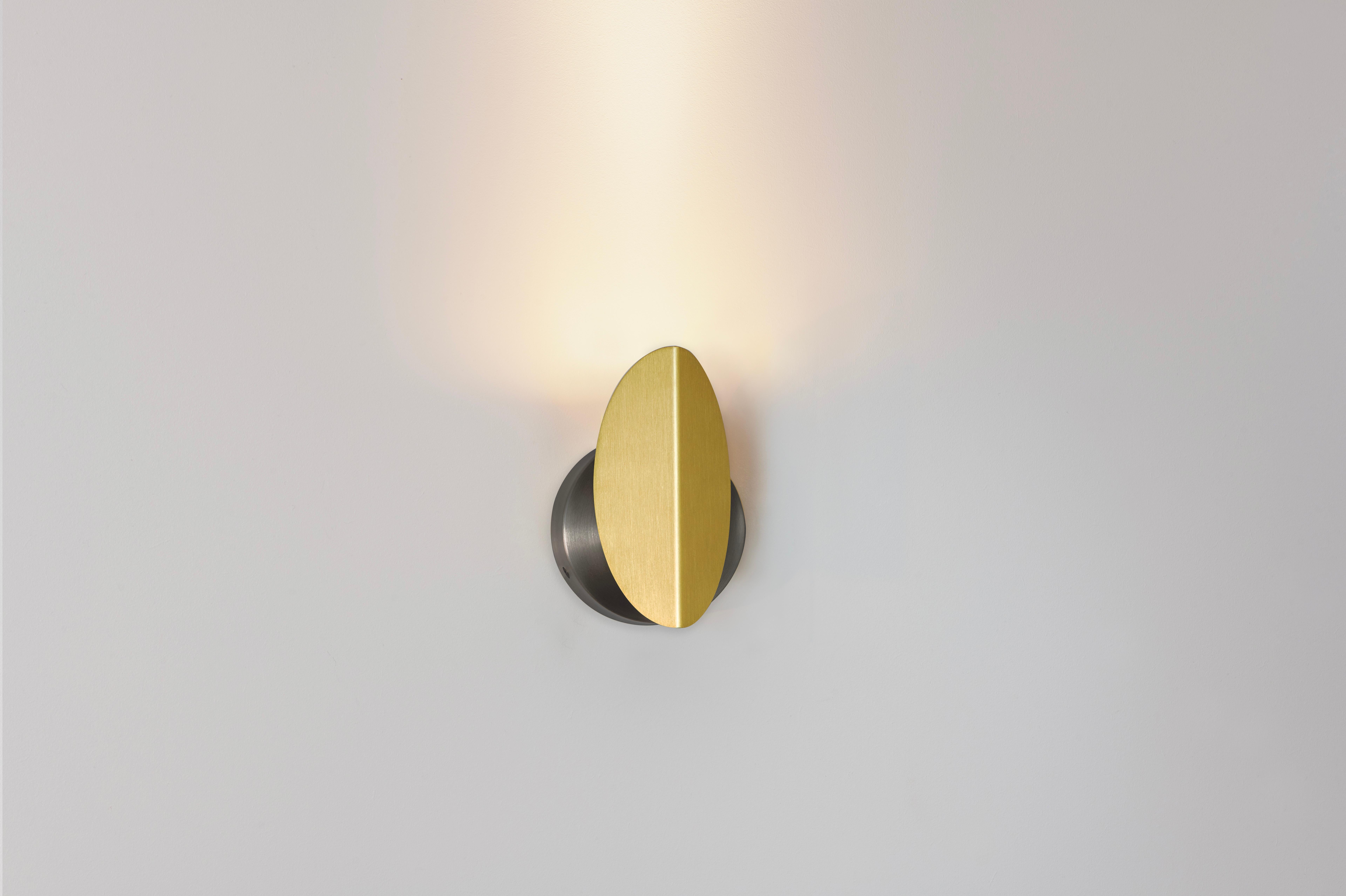 Brass  Graphite Pirouette V2 Wall Light by Emilie Cathelineau For Sale