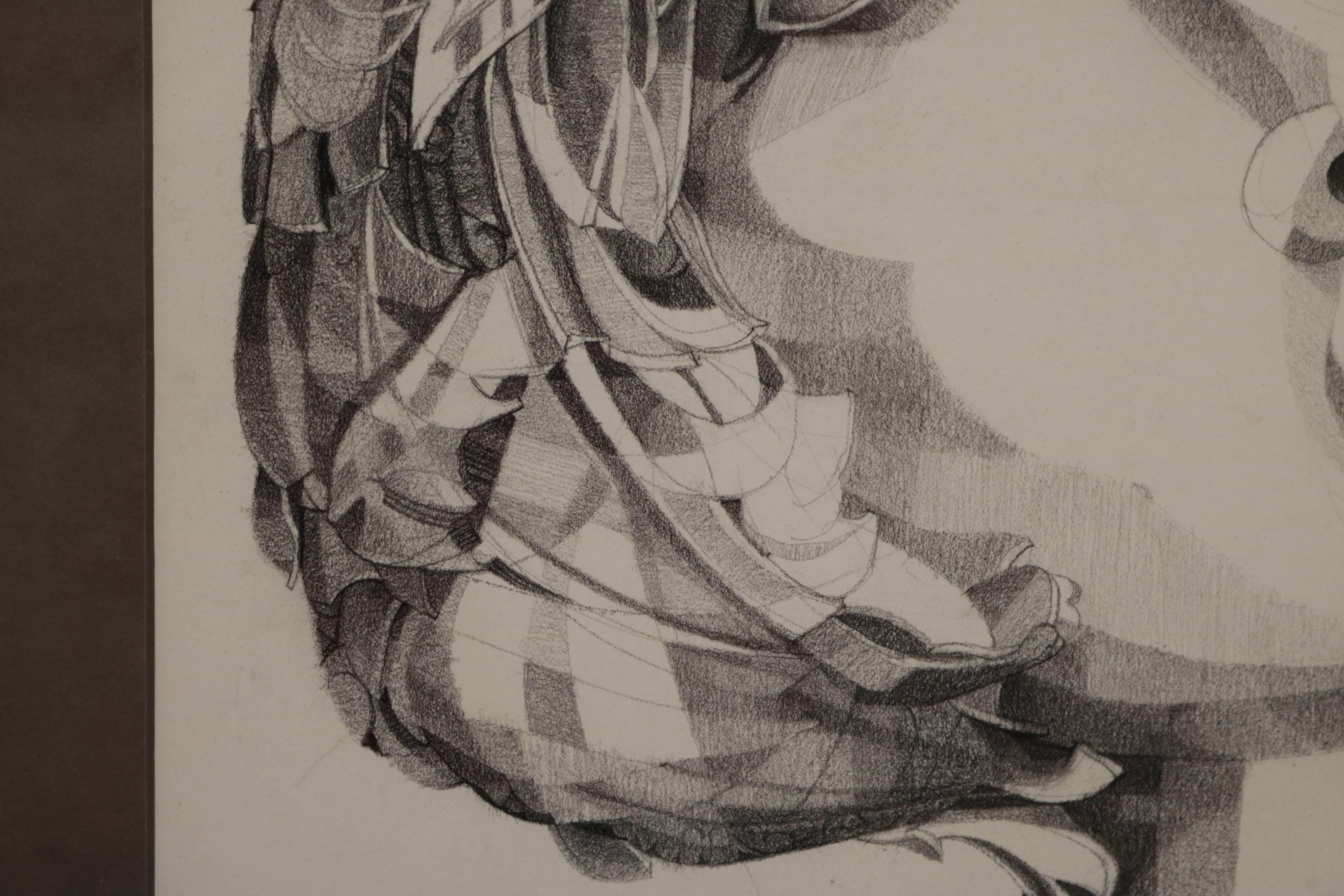 20th Century Graphite Portrait Illustration by Walter Peregoy
