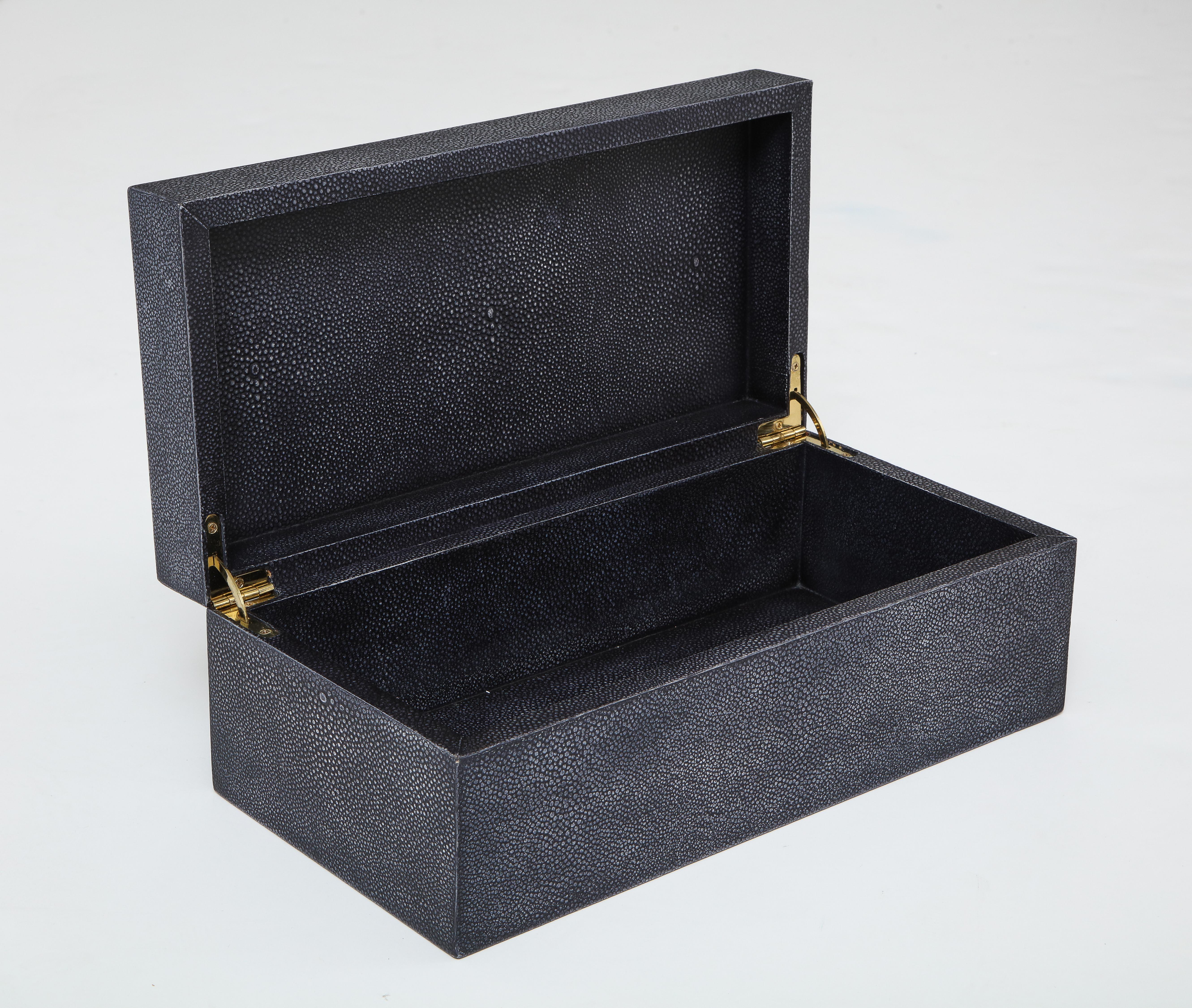 Graphite Shagreen Box In Excellent Condition In New York, NY