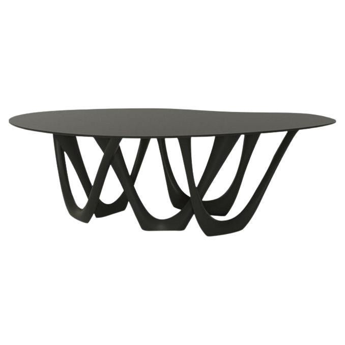 Table sculpturale G-Table en acier graphite de Zieta