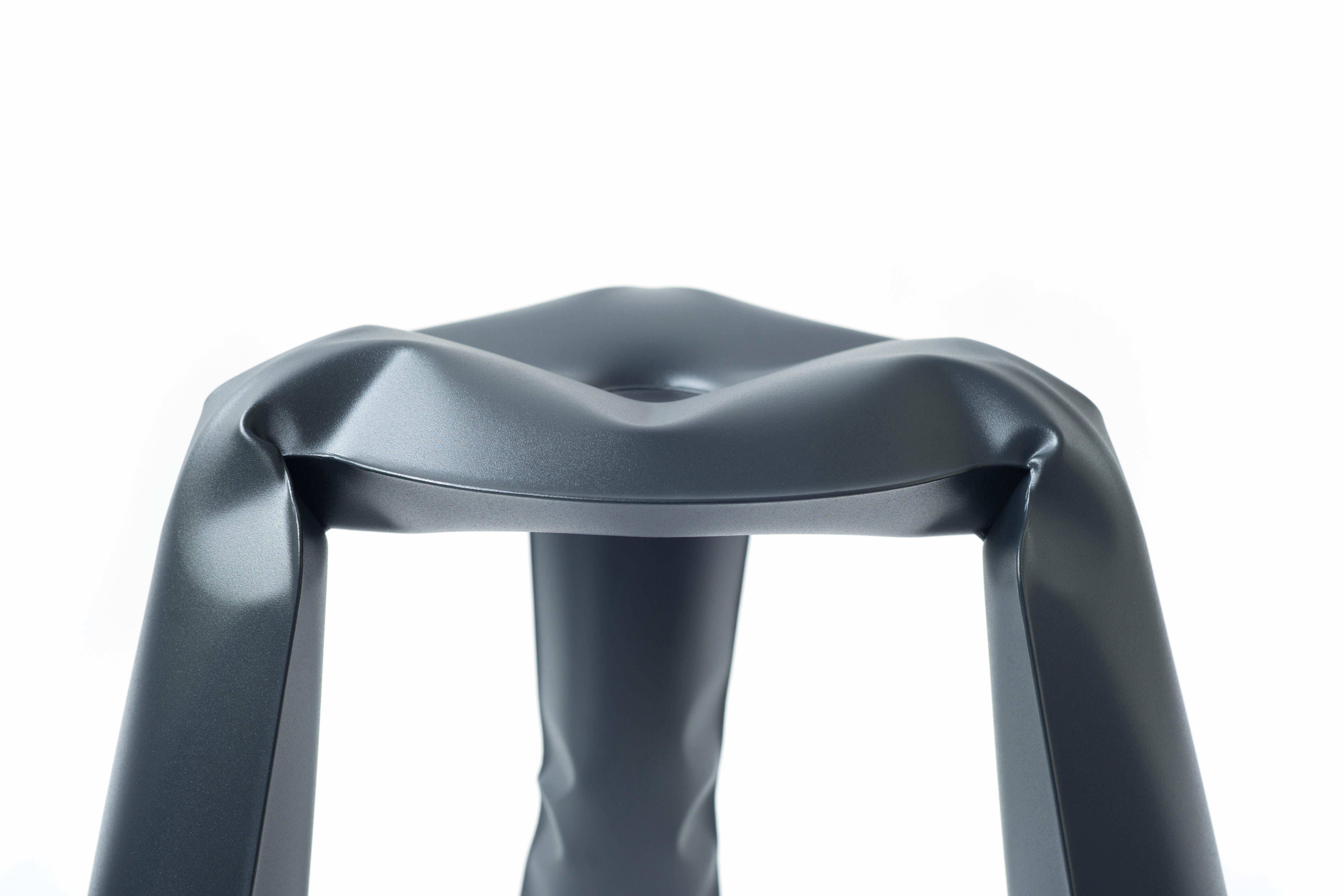 Graphite Steel Standard Plopp Stool by Zieta In New Condition For Sale In Geneve, CH