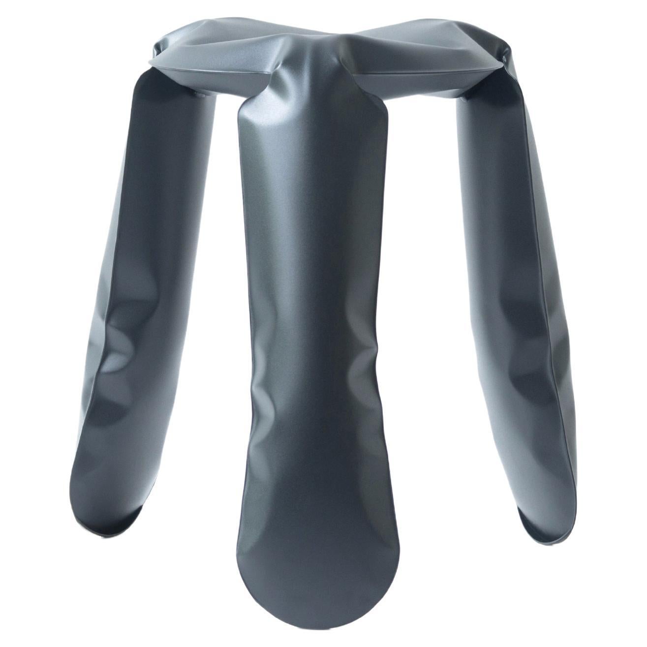 Graphite Steel Standard Plopp Stool by Zieta For Sale