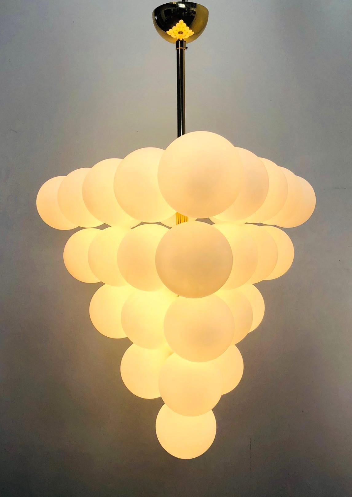 Frosted Grappolo Chandelier by Fabio Ltd For Sale