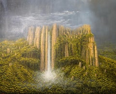 Du ciel et de la terre, la part des nuages par A. Gérard Priault - Peinture à l'huile