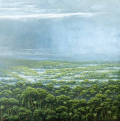 Equinox Morning by Gérard Priault - Tropical rainforest painting, nature, trees