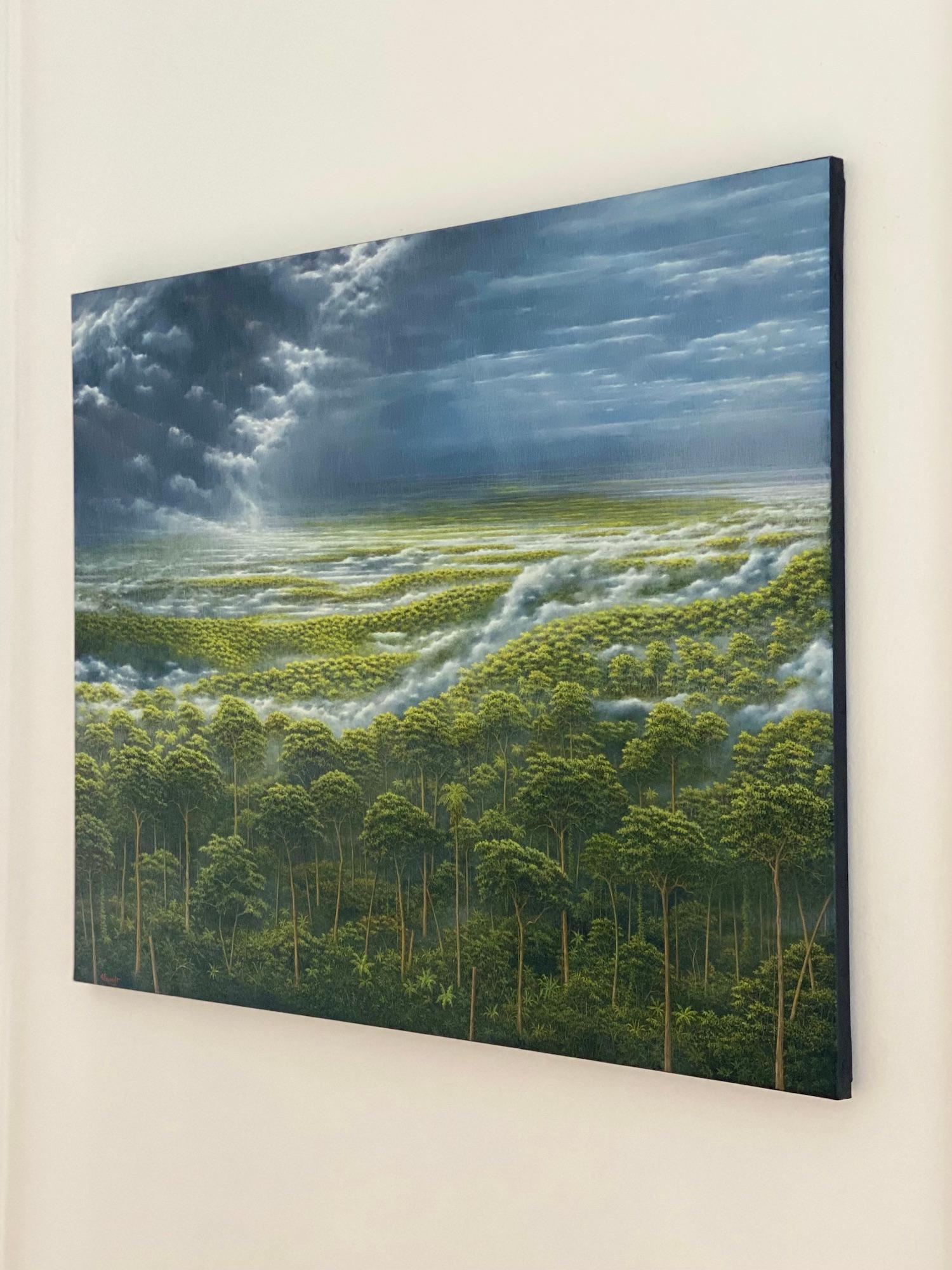 Fragrances et bruillements de G. Priault - Pintura selva tropical, paisaje en venta 1