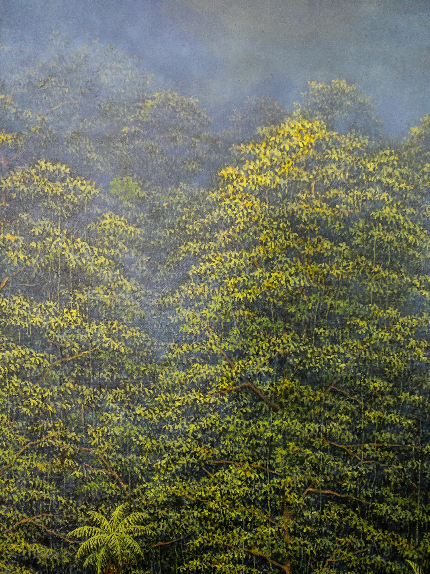 Meeting of Here and Elsewhere von G Priault – Tropische Wäldermalerei, Landschaft im Angebot 3
