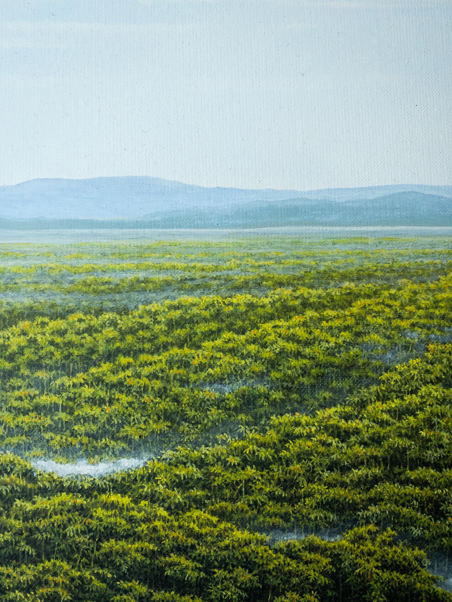 Nieblas y aromas de Gérard Priault - Pintura selva tropical, naturaleza, árboles en venta 3