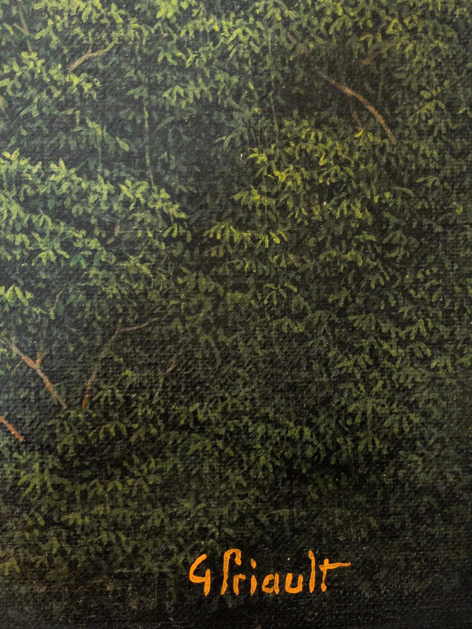Mists and Scents by Gérard Priault - Peinture de forêt tropicale, nature, arbres en vente 6