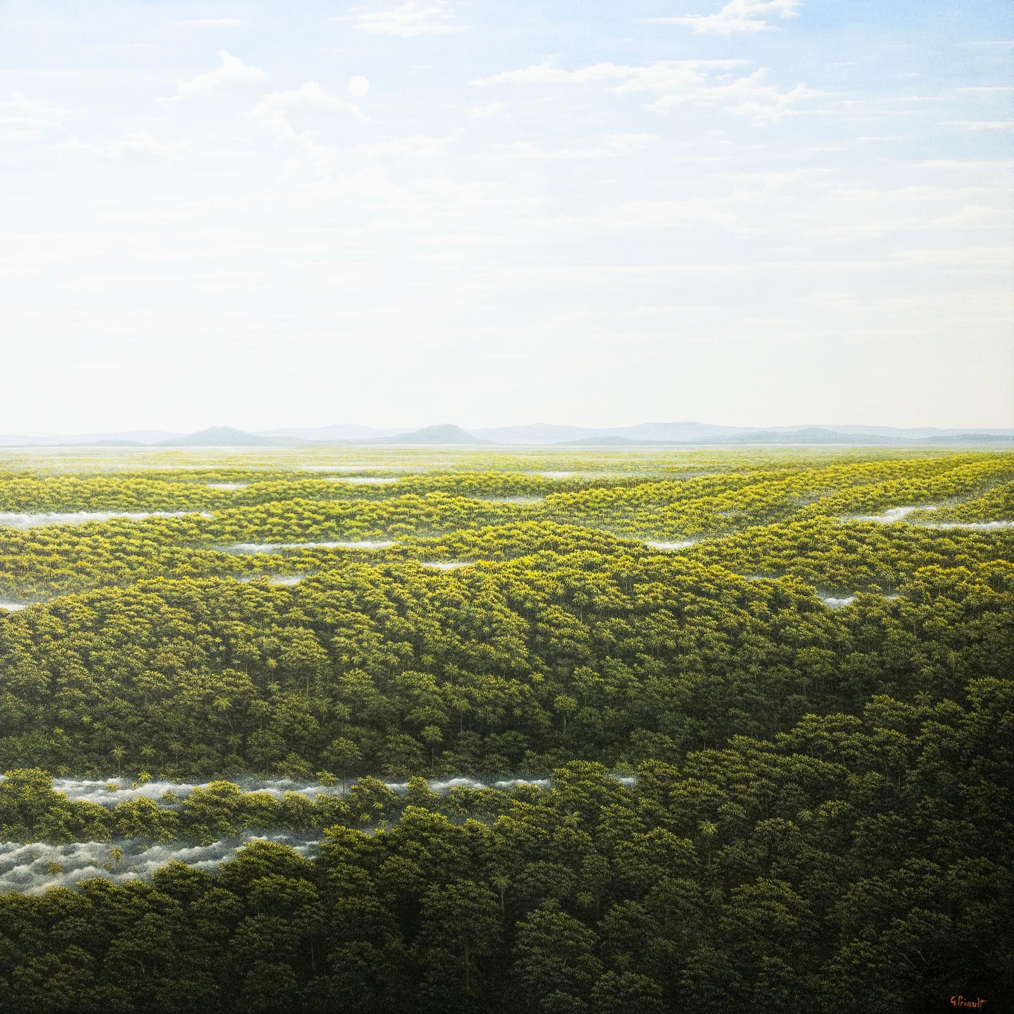Mists and Scents by Gérard Priault - Peinture de forêt tropicale, nature, arbres
