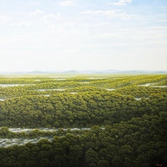 Mists and Scents by Gérard Priault - Peinture de forêt tropicale, nature, arbres
