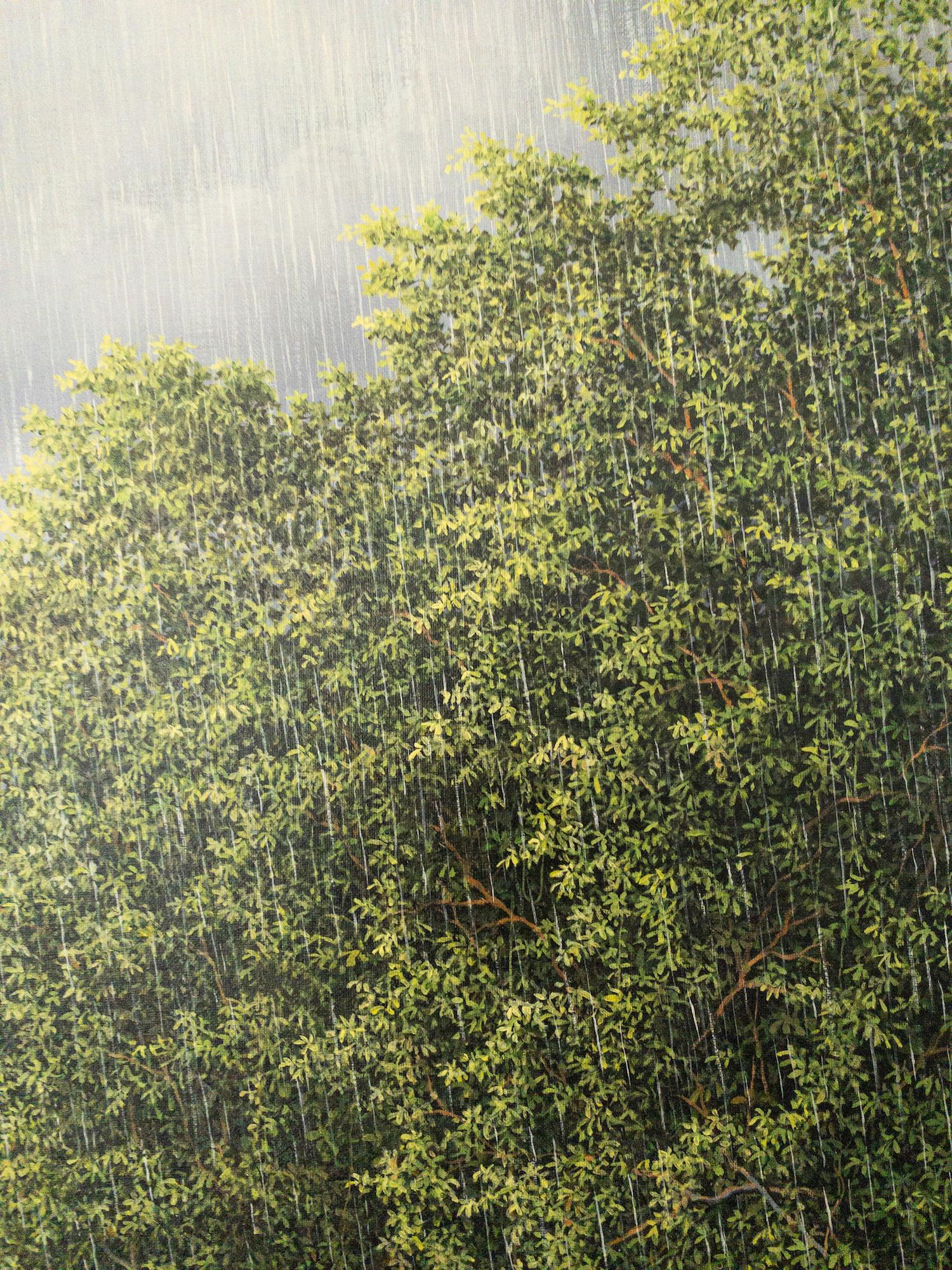 Of Harmony and Turmoil by Gérard Priault - Tropical rainforest painting, nature For Sale 5