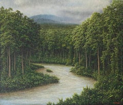 De l'harmonie et du tumulte par Gérard Priault - Peinture de forêt tropicale, nature