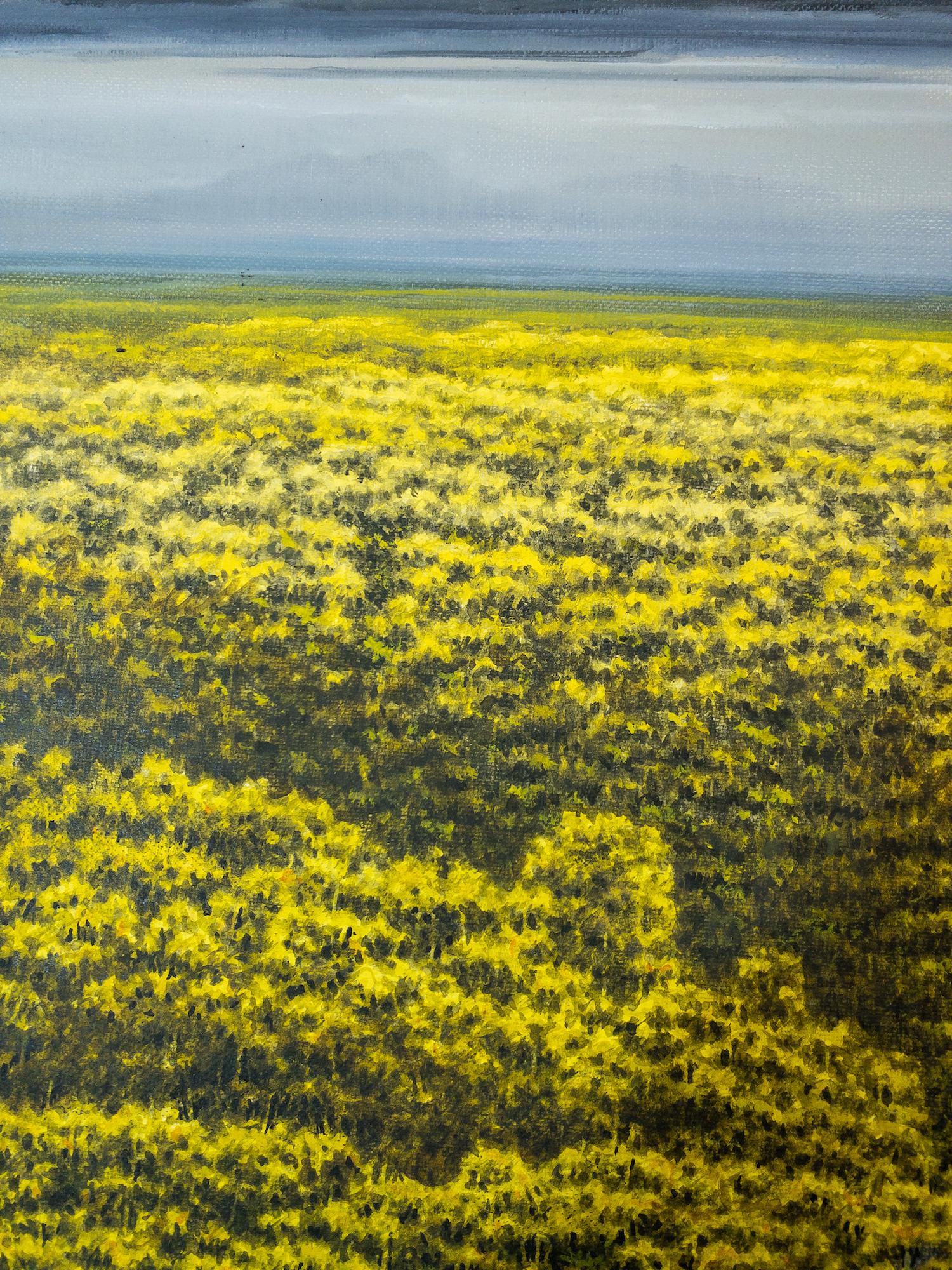 The Border von Gérard Priault, Tropenwaldgemälde, Landschaft mit Wasserfall im Angebot 6