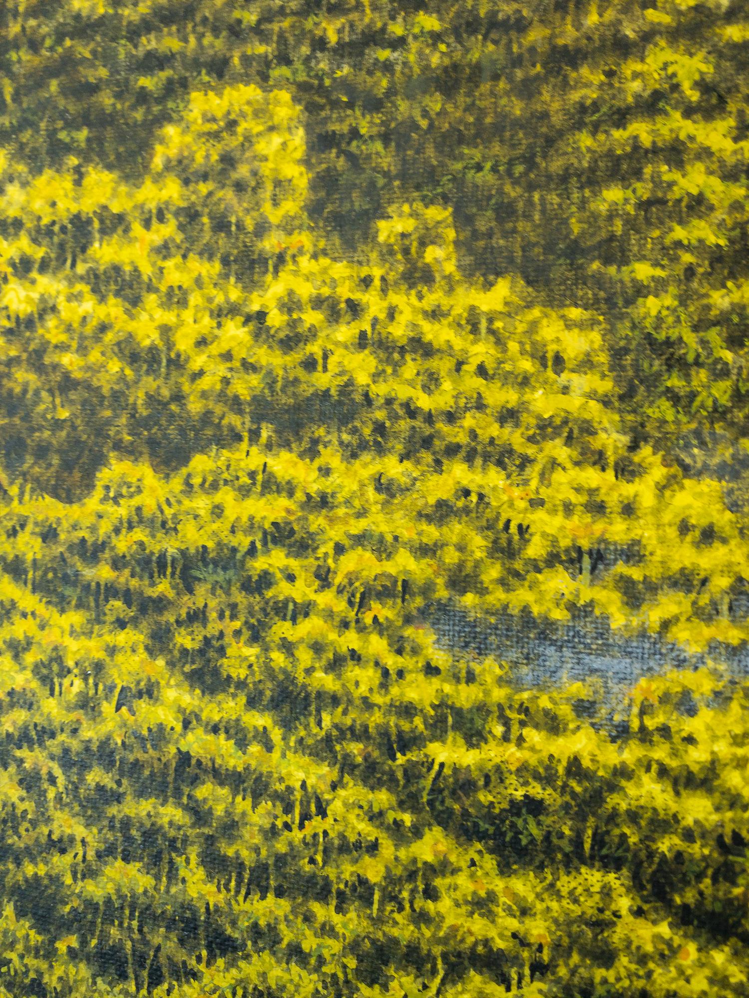 The Border von Gérard Priault, Tropenwaldgemälde, Landschaft mit Wasserfall im Angebot 7