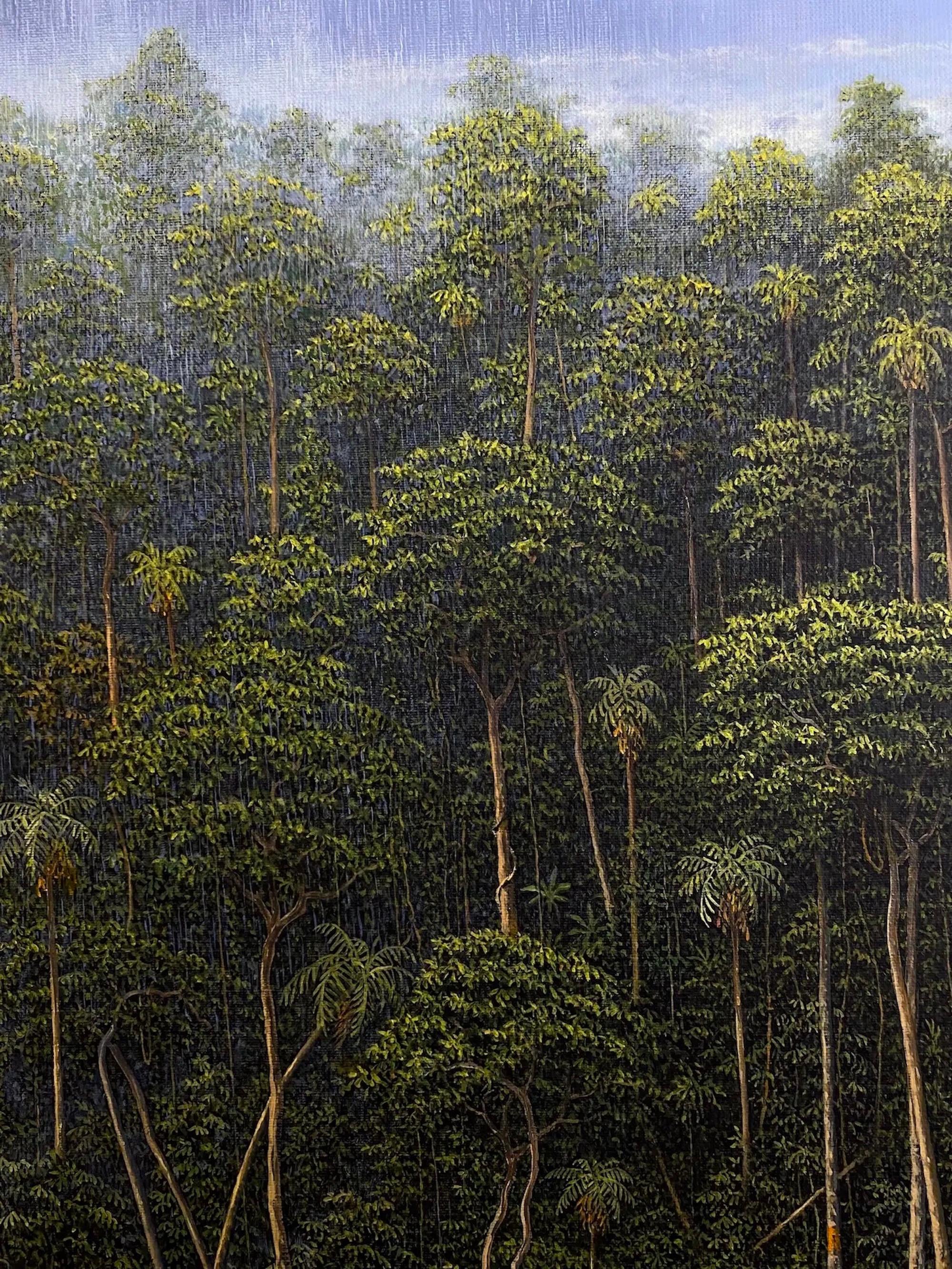 Das hochgewachsene Laub von Gérard Priault - Ölgemälde, Natur, Bäume, Landschaft im Angebot 5