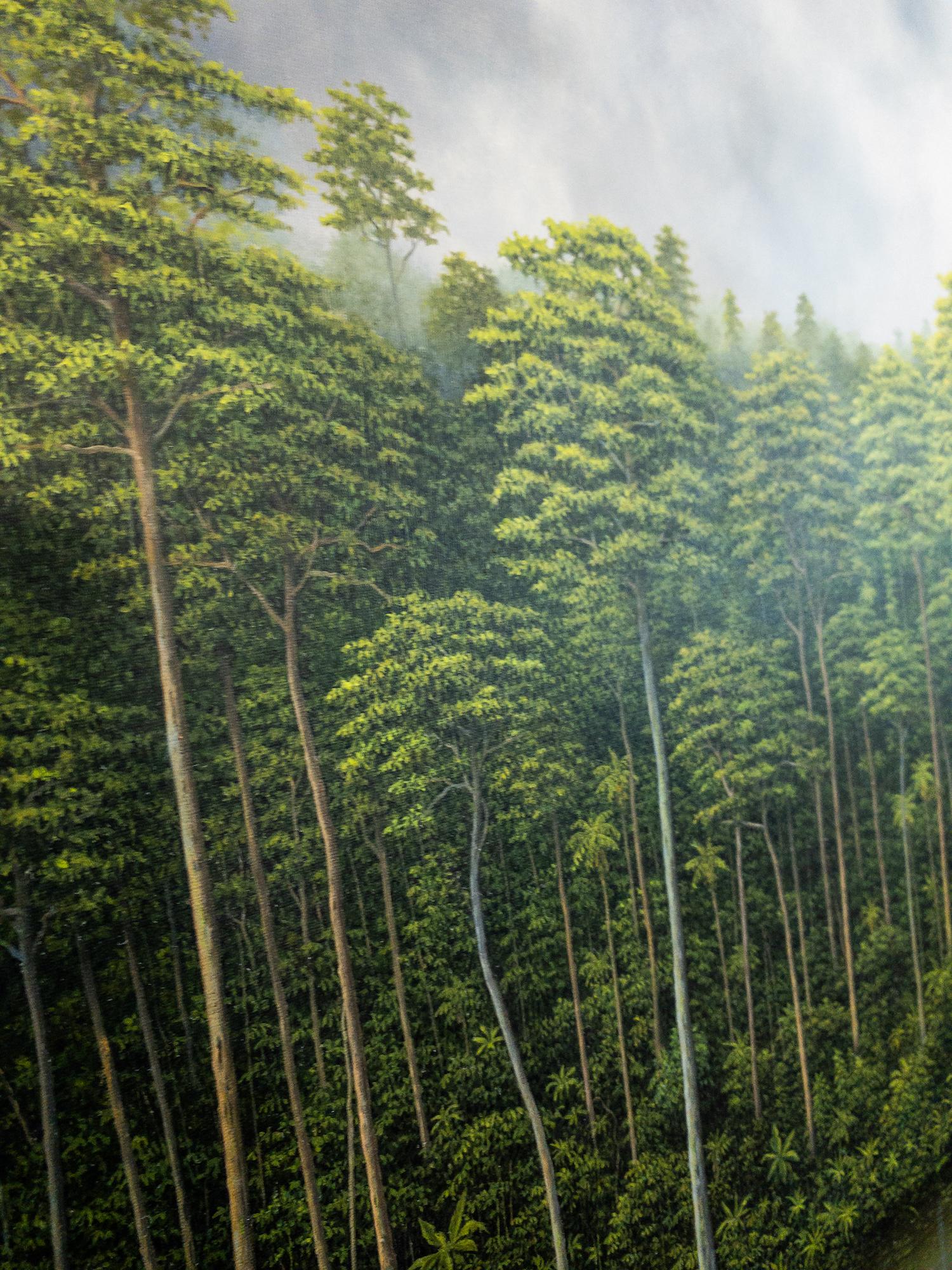 Il profumo del fiume di Gérard Priault - Quadro della foresta pluviale tropicale, natura in vendita 7