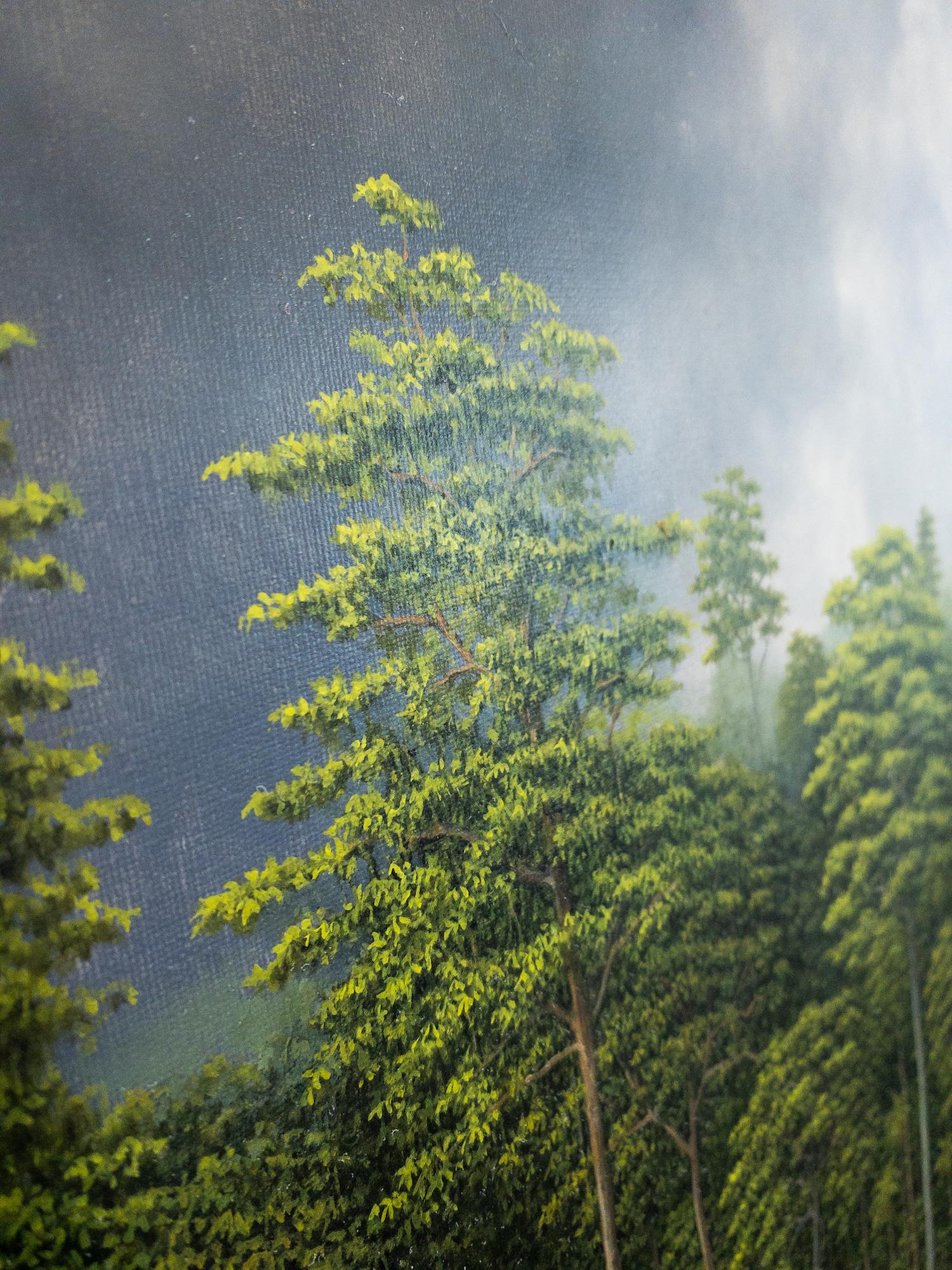 Il profumo del fiume di Gérard Priault - Quadro della foresta pluviale tropicale, natura in vendita 8