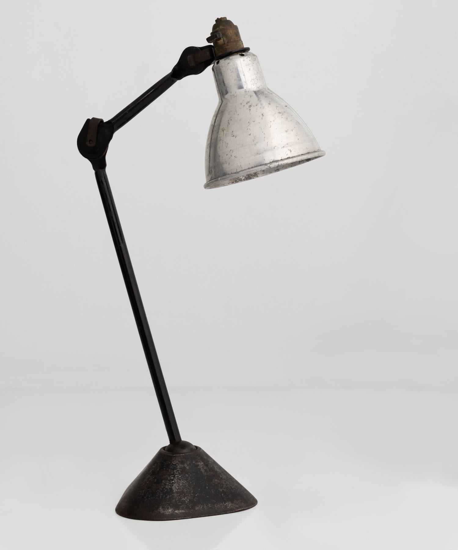 Gras table lamp, France, circa 1930.

Adjustable, industrial form with beautiful patina.