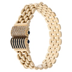 Graser Retro Style 18 karat Yellow Gold Bracelet with Diamonds and Sapphires